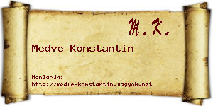 Medve Konstantin névjegykártya